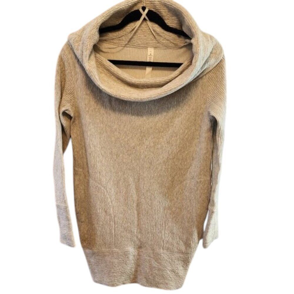 LULULEMON, ALONG THE WAY DRESS, RELAXED, ULTRA LIGHT GRAY, SIZE XS, COWL NECK